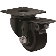 1.5 2 inch small black furniture castor durable pu nylon PP low profile caster wheels for sofa